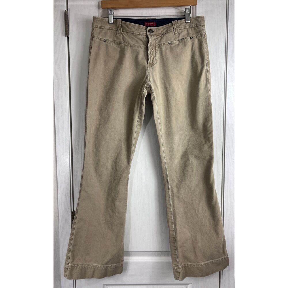VTG 90s Y2K Periscope Khaki Tan Flare Leg Pants Juniors Size 11